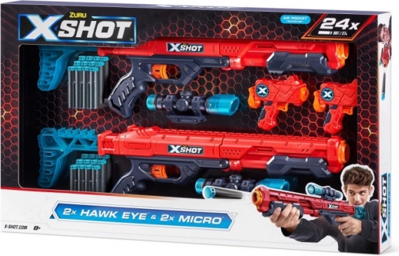 Sada blasterov X-Shot Excel Hawk Eye a Micro