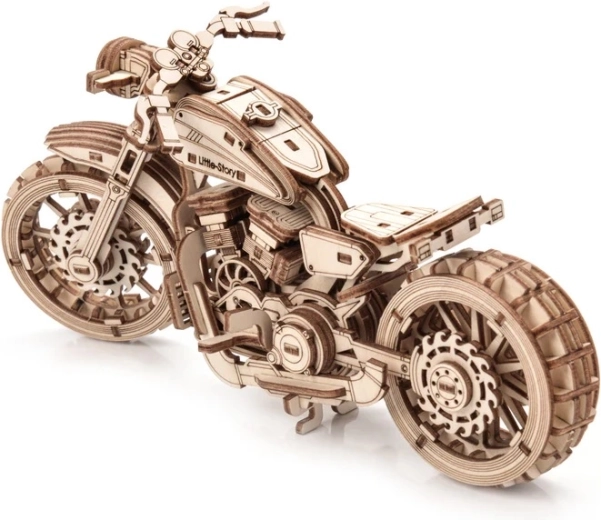 Detailný drevený model motocykla
