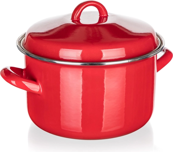 Smaltovaný hrniec s pokrievkou 20 cm 3,4 l červený MILTON