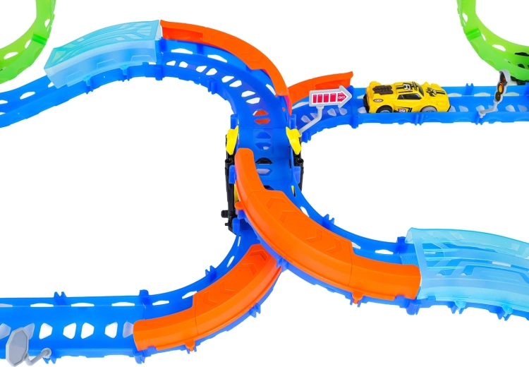 Modulárna dráha so zábradliami a prestaviteľnými úsekmi