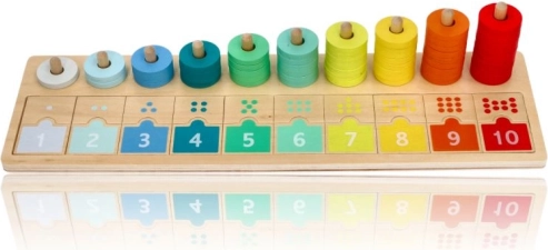 Drevená počítacia a priraďovacia doska 1–10 LELIN