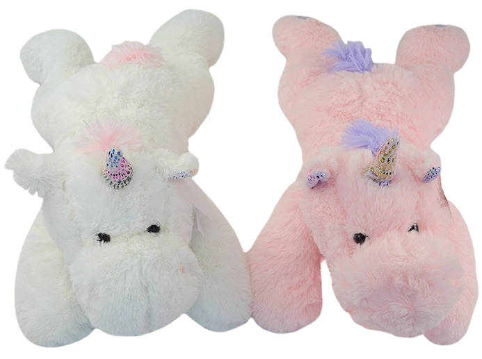 Plyšový ležiaci jednorožec 62 cm – ružový alebo biely