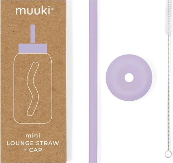 MUUKI Mini lounge viečko a slamka pastelovo fialové