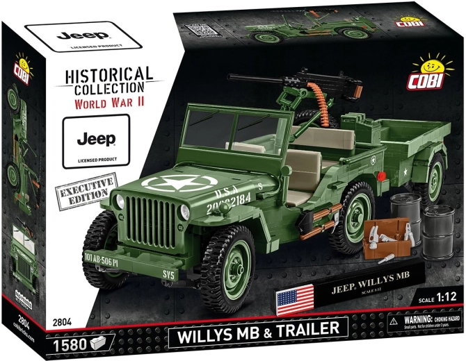 Cobi Jeep Willys MB s prívesom 1:12 Executive Edition