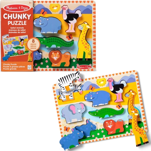 Drevené vkladacie puzzle safari Melissa & Doug