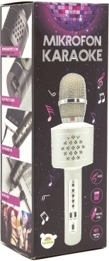 Karaoke mikrofón Bluetooth so zvukom a efektom echo – Strieborná