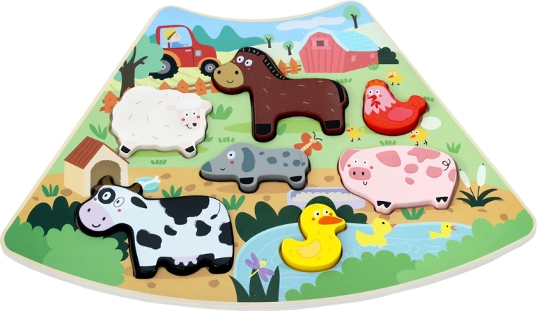 2Kids Toys drevené prepojiteľné puzzle Veselá farma