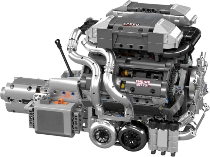 Realistický motor V8 s prevodovkou