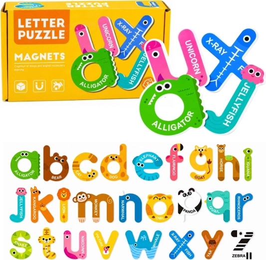 Magnetické puzzle – edukačné písmená abecedy (26 ks)