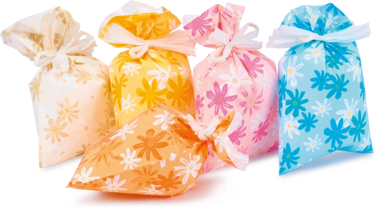 Celofánové vrecko 16 × 25 cm s kvetinovým motívom