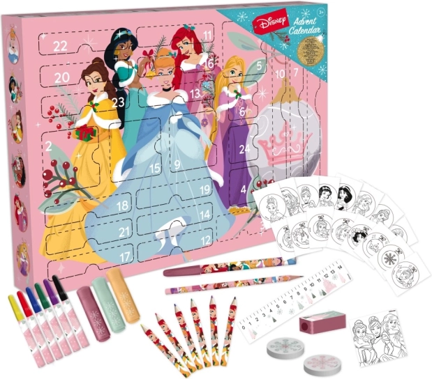 Adventný kalendár Disney Princezné – kreatívna papiernická sada
