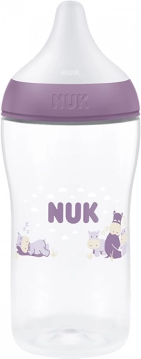 NUK Perfect Match dojčenská fľaša s kontrolou teploty hippo 260 ml