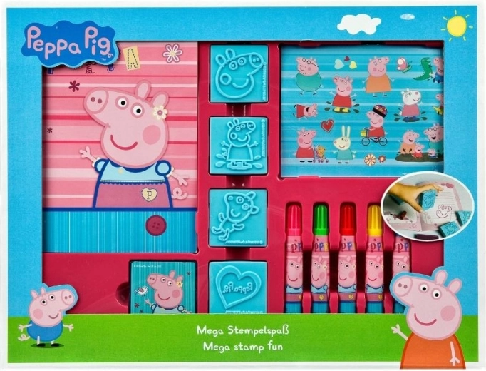 Veľká pečiatkovacia sada 12 ks Peppa Pig