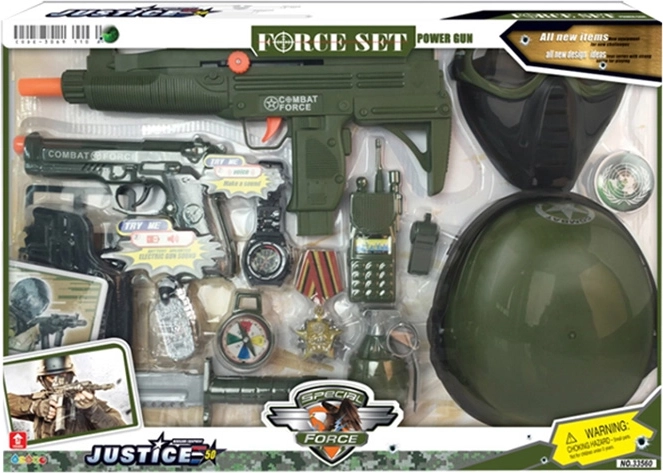 Vojenská sada s helmou