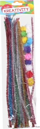 Kreatívna súprava žinyliek a pom pomov 30 ks