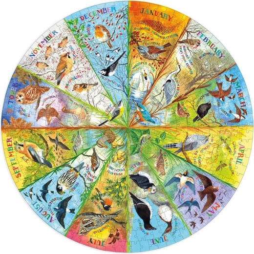 Gibsons okrúhle puzzle RSPB: Vtáky roka (500 dielikov)