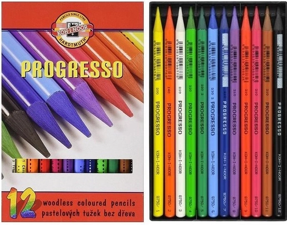 Bezdrevné pastelky Progresso Aquarell 12 ks KOH‑I‑NOOR
