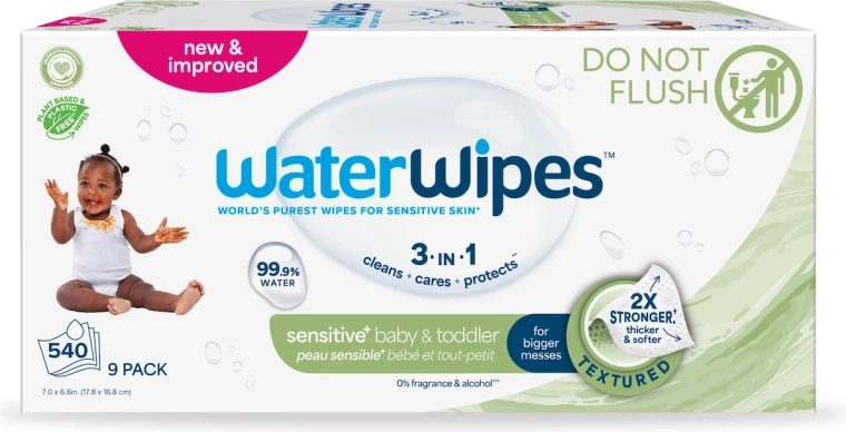 WaterWipes vlhčené obrúsky Baby & Toddler 3v1 9×60 ks (540 ks)