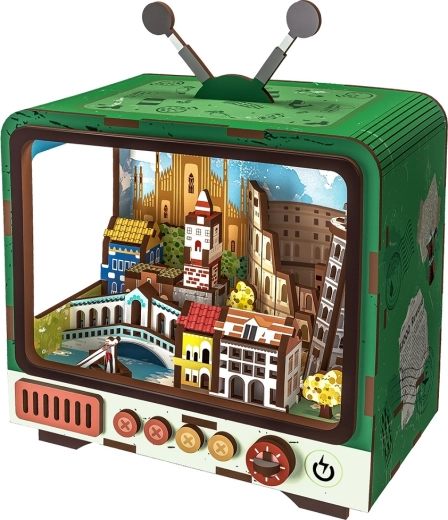 2Kids Toys 3D drevená skladačka retro TV Benátky