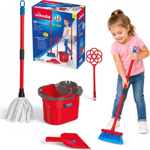 Vileda for kids detská upratovacia sada s mopom, vedrom a metličkou