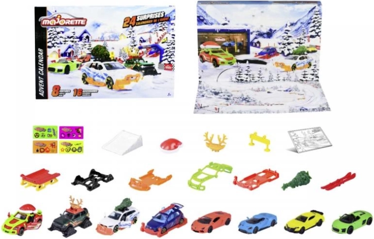 Majorette adventný kalendár 2024 s autíčkami 1:64