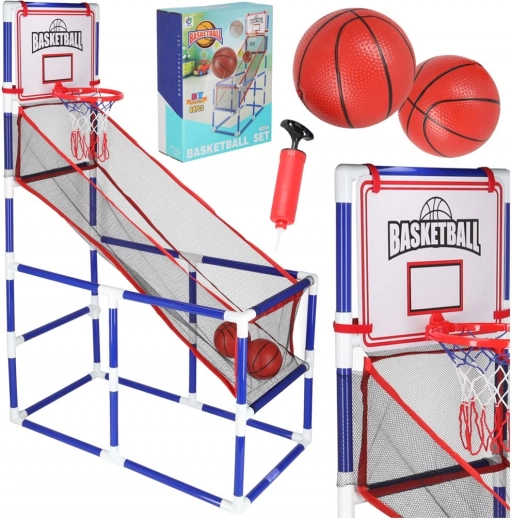 Prenosná basketbalová sada s dvoma loptami a pumpičkou