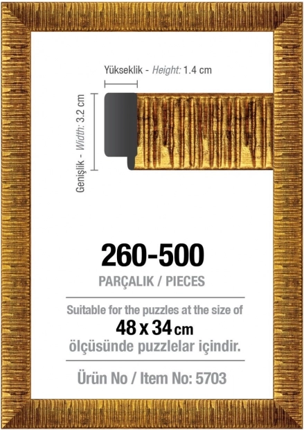 ART PUZZLE rám na puzzle 48 × 34 cm zlatý, pre 500 dielikov