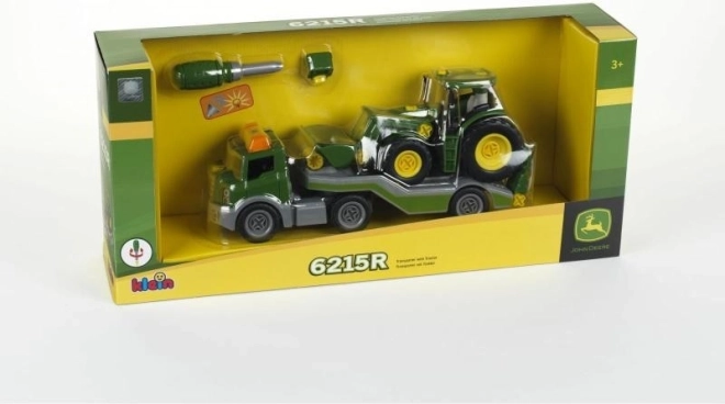 Traktor JOHN DEERE na zostavenie na odťahovom prívesu