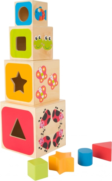 drevené didaktické vkladacie kocky ABC small foot