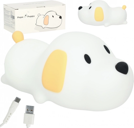 Silikónová dotyková detská nočná lampa LED USB v tvare psíka