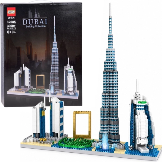 Stavebnica panorámy Dubaja so slávnymi stavbami, 3 000 dielikov