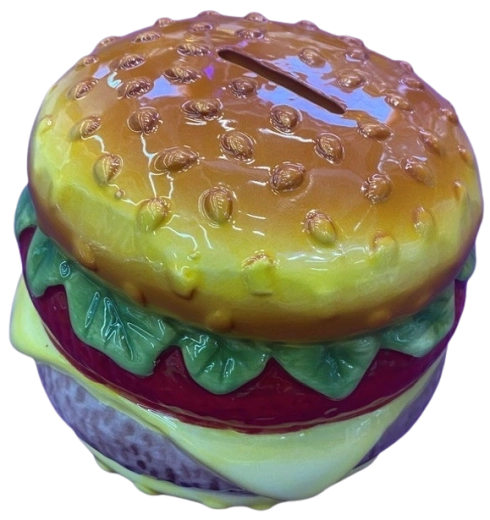 Keramická pokladnička hamburger