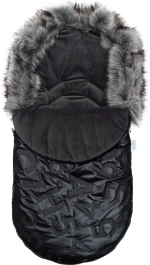 New Baby luxusný zimný fusak s kožušinkou čierny