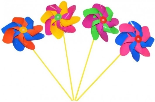Farebný plastový veterník 20 cm