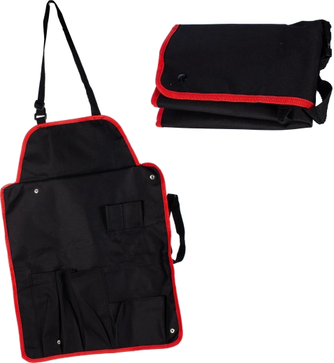 Grilovacia zástera s vreckami a nastaviteľným popruhom