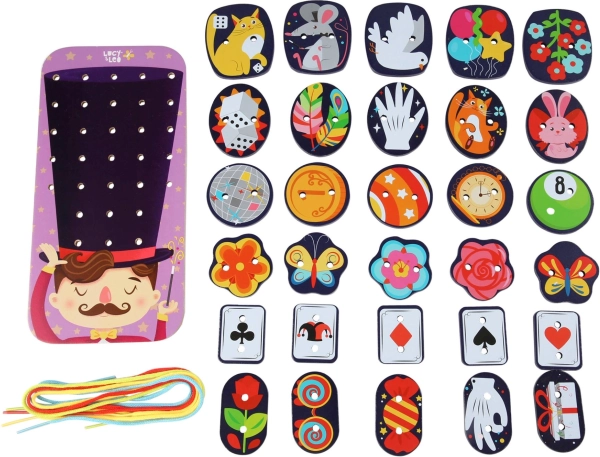 Lucy & Leo kúzelnícky drevený šnurovací set