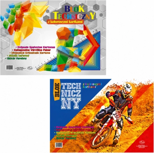 Protos farebný technický blok A3, 8 listov, 120 g/m²
