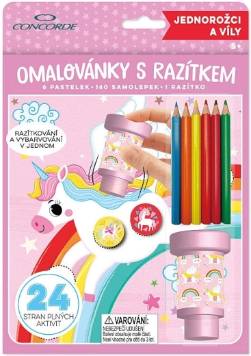 Omaľovánky s pečiatkou CONCORDE jednorožce a víly