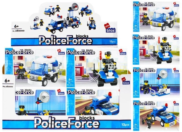Stavebnica policajné vozidlo s figúrkou – 4 varianty
