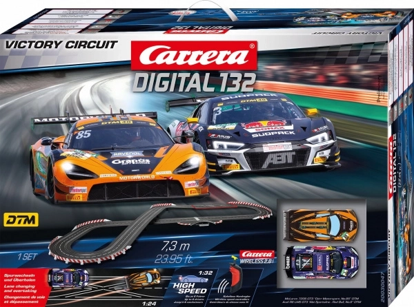 Autodráha Carrera Digital 132 Victory Circuit 7,3 m s autami McLaren 720S GT3 a Audi R8 LMS GT3