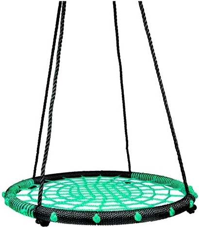 Hojdací kruh s povrazovou výplňou 80 cm – Zelená
