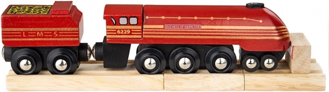 Drevená lokomotíva Duchess of Hamilton s koľajami BIGJIGS RAIL