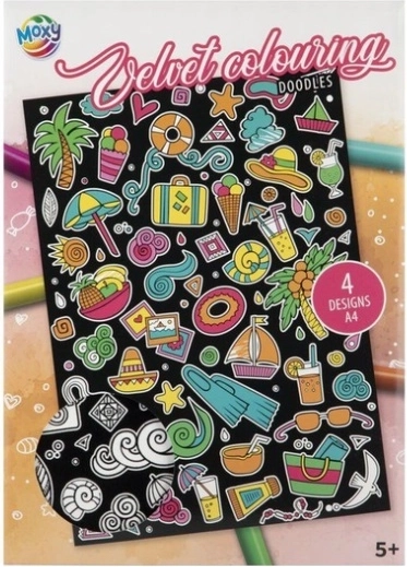 CCG zamatová omaľovánka A4 Doodles (4 listy)
