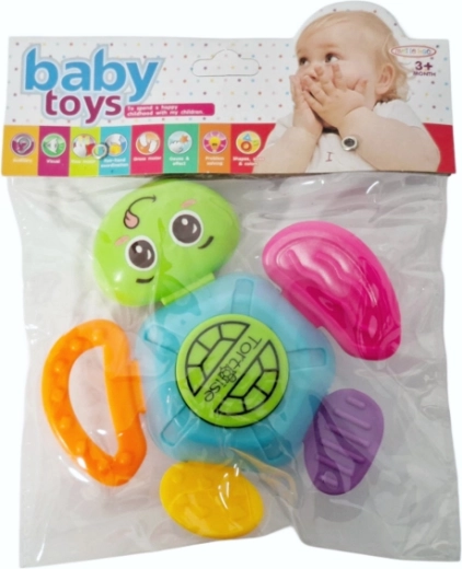 Zmyslová hračka pre bábätko – korytnačka hrkálka