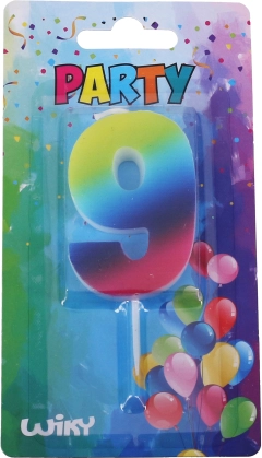 Párty sviečka číslo 9 Dúha