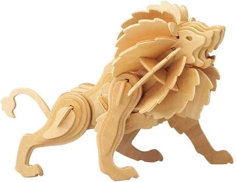 Drevené 3D puzzle lev