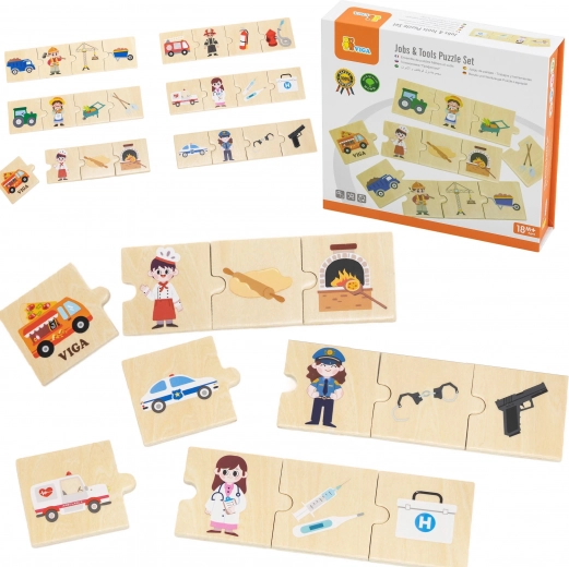 drevené puzzle VIGA povolania a nástroje