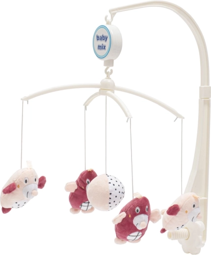 Kolotoč nad postieľku Baby Mix krtkovia ružový