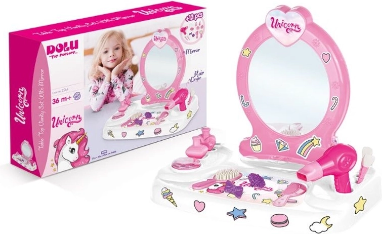 Dolu toaletný stolík Unicorn s doplnkami