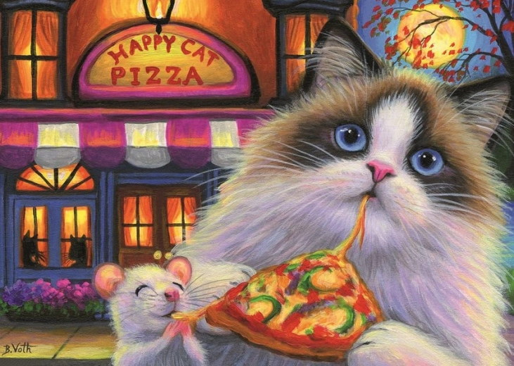 Puzzle pizza pre mačky - rozmanitosť chutí